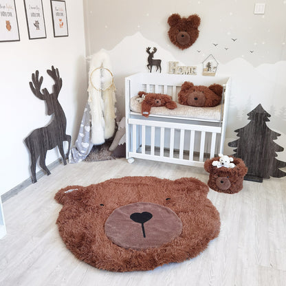Brown Bear Rug Plush Woodland Personalized