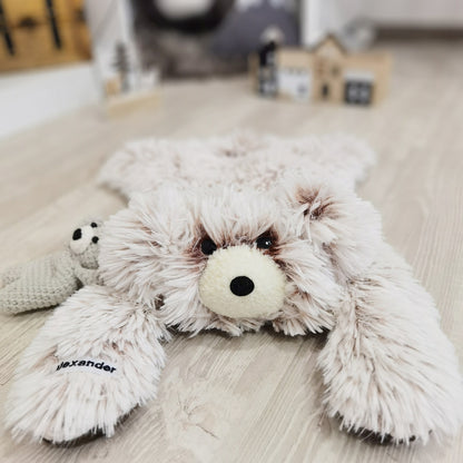 Gray Bear Rug Shaggy Fleece Round
