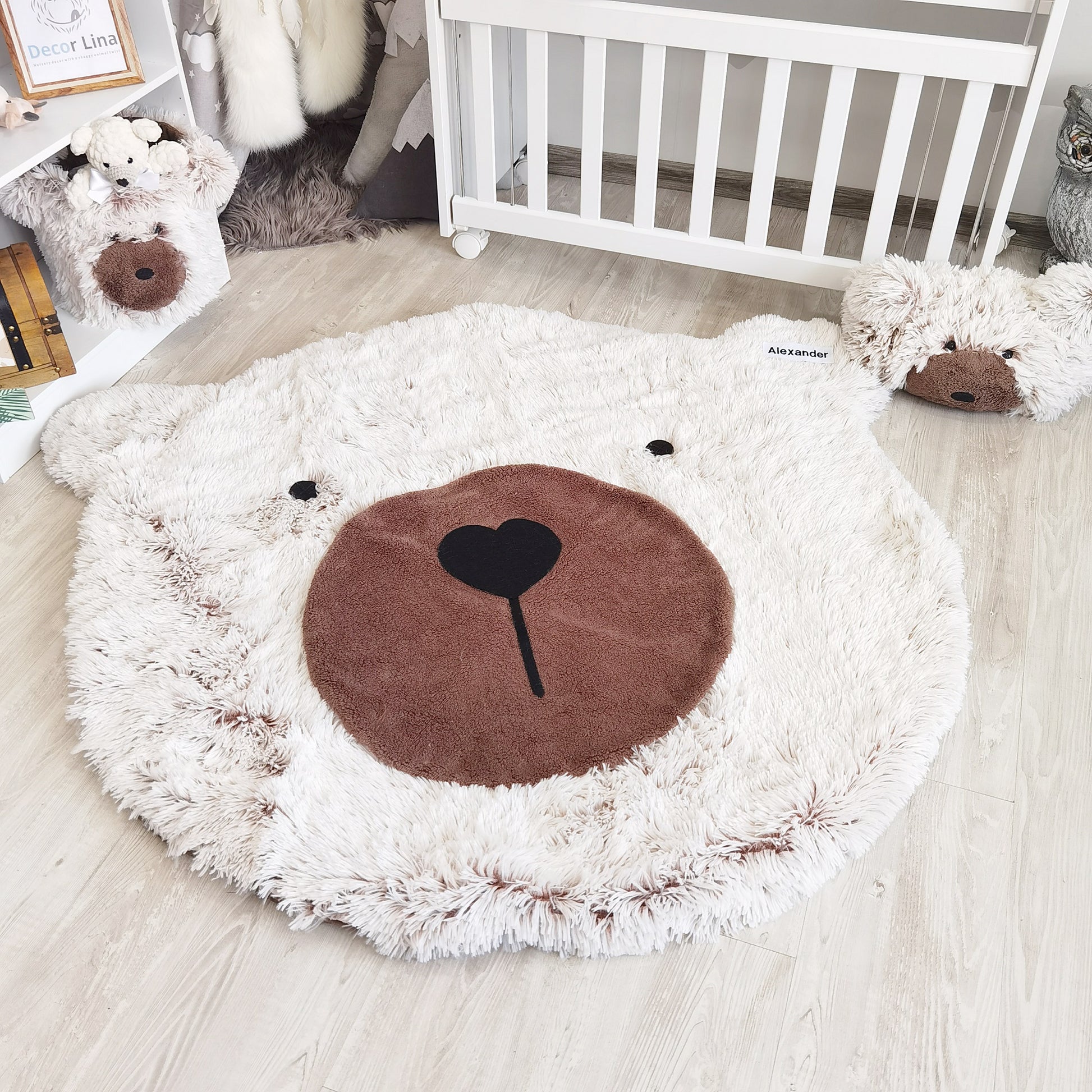Faux Bear Head Shaggy Minky Wall Decor
