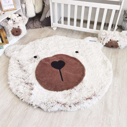 Faux Bear Head Shaggy Minky Wall Decor