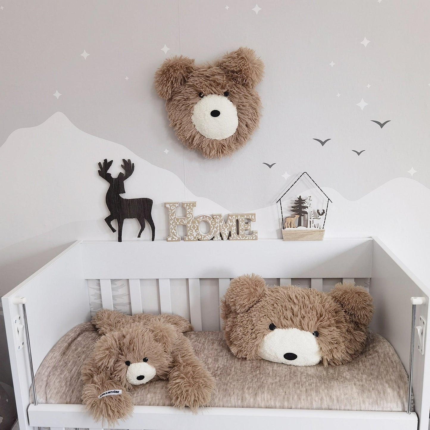Warm Taupe Bear Rug Faux Fur
