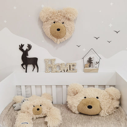 Beige Bear Rug Shaggy Minky