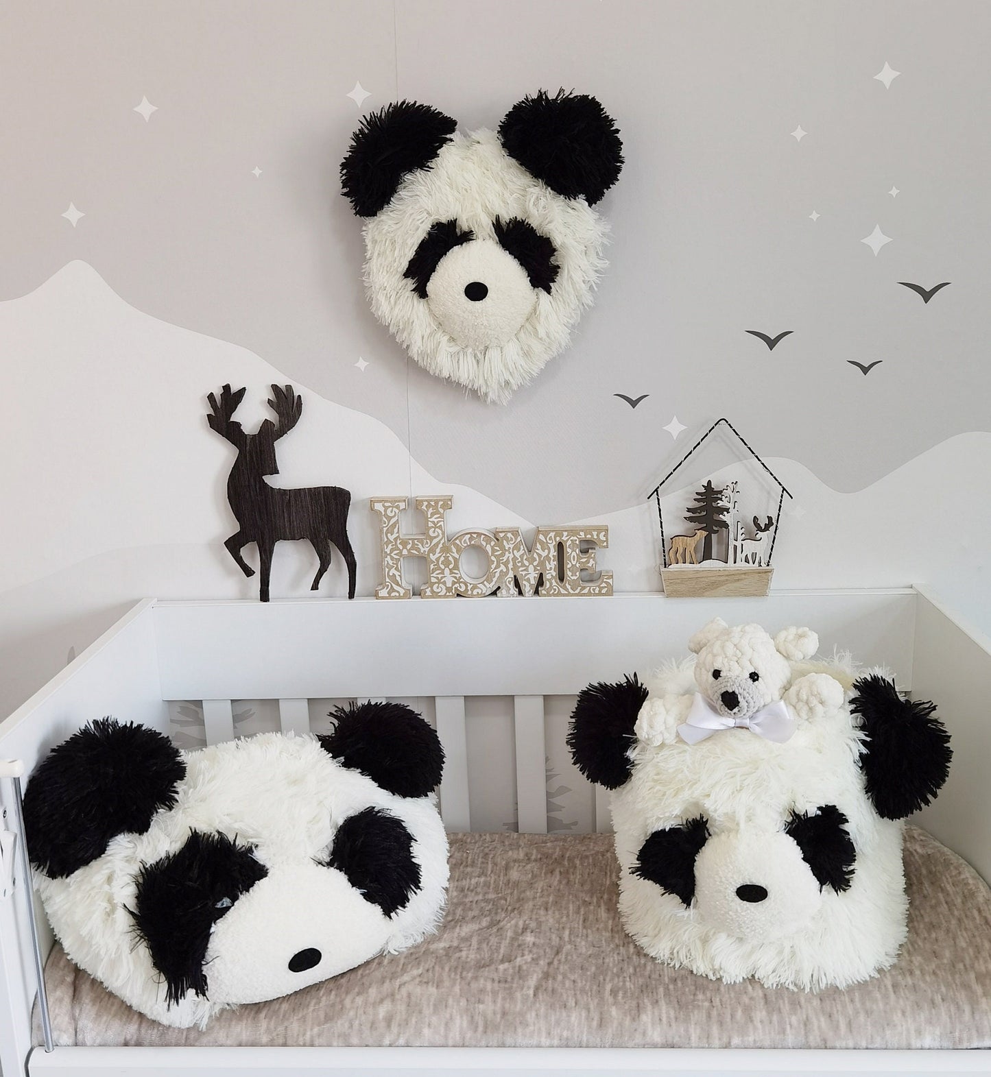 Handmade Minky Panda Bear Rug: Personalized Plush Nursery Decor
