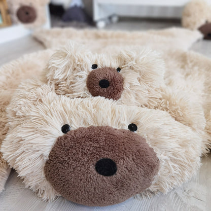 Beige Bear Rug Personalized Minky