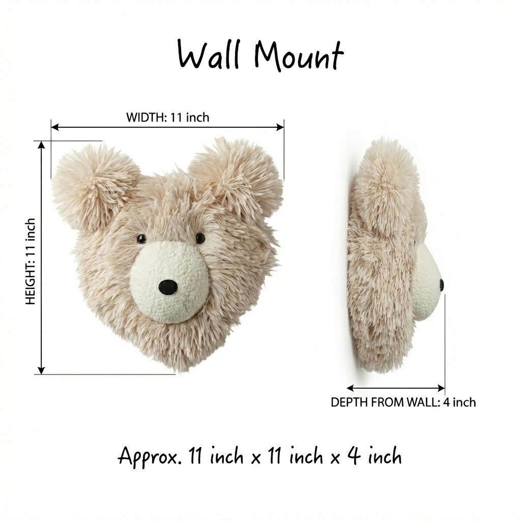 Bear Faux Taxidermy Wall Mount Plush