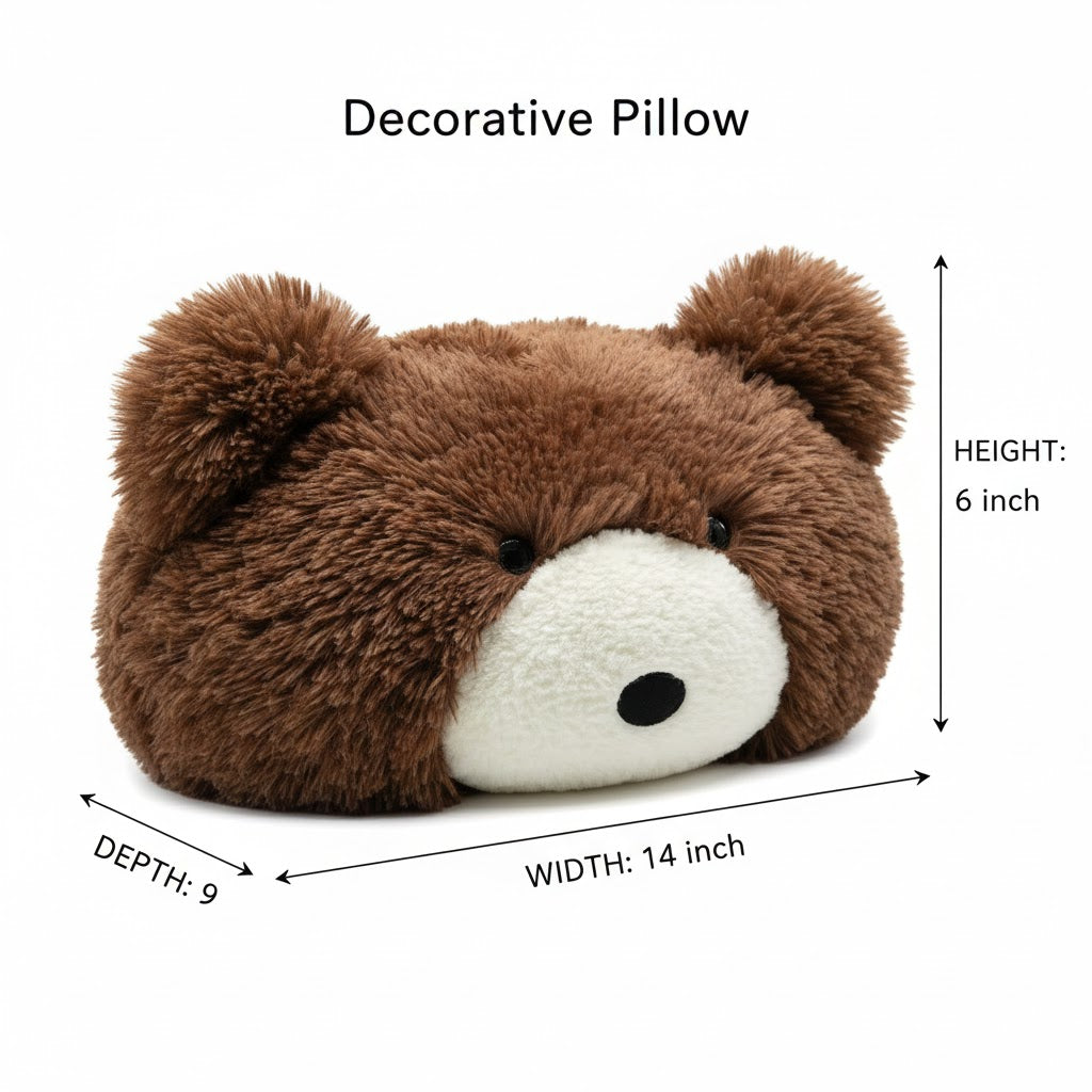 Minky Brown Bear Head Wall Mount: Handmade Nursery Decor