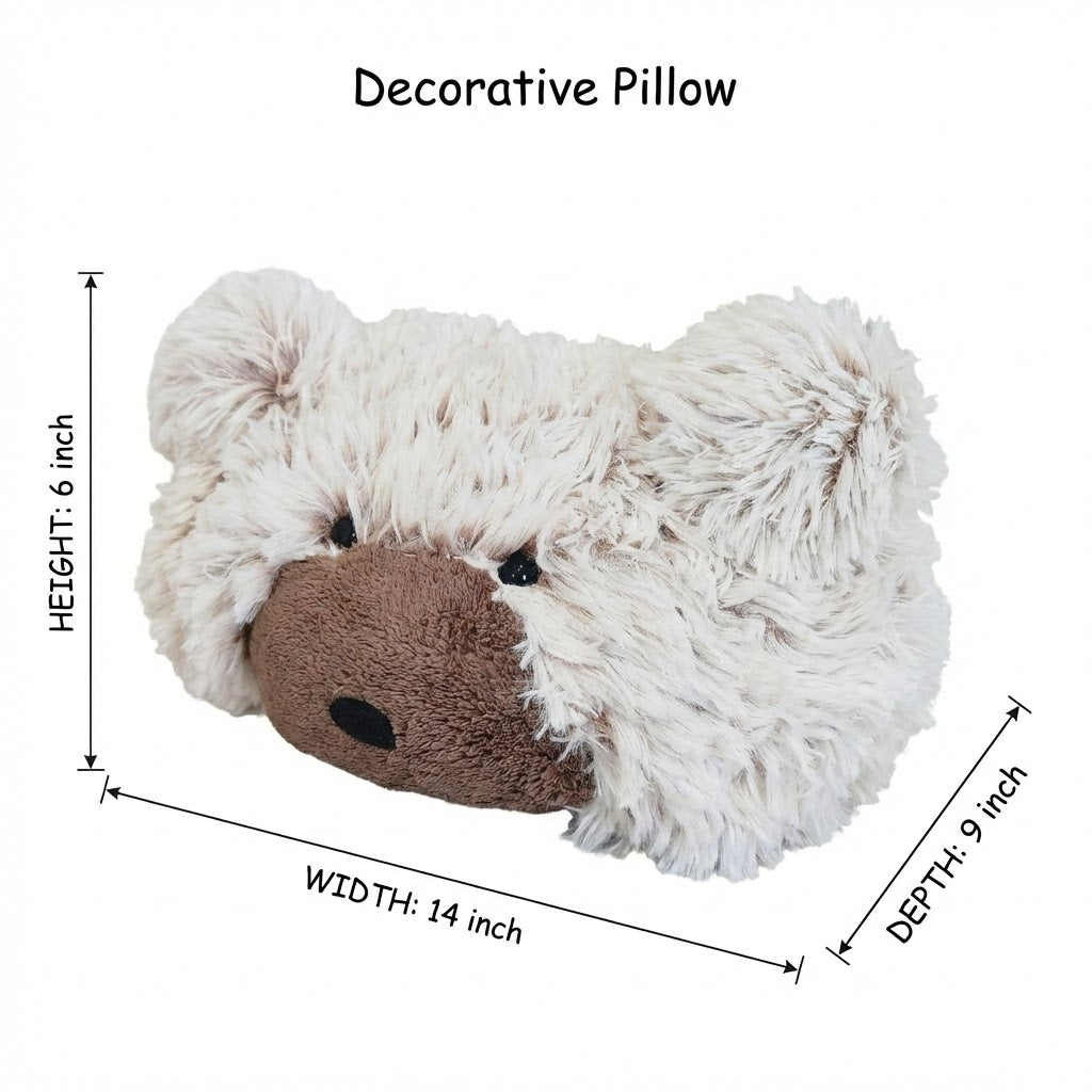 Faux Bear Head Shaggy Minky Wall Decor