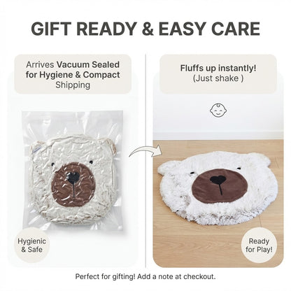 Faux Bear Head Shaggy Minky Wall Decor