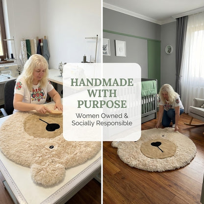 Personalized Bear Pillow: Shaggy Minky Woodland Nursery Decor