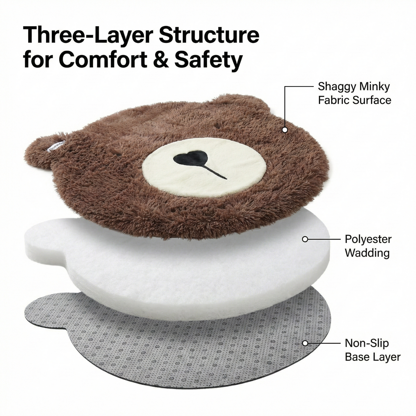 Minky Brown Bear Head Wall Mount: Handmade Nursery Decor