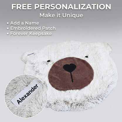 Faux Bear Head Shaggy Minky Wall Decor