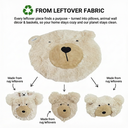 Bear Head Wall Mount - Faux Taxidermy Nursery Decor & Soft Plush Trophy