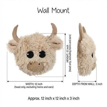 Highland Cow Nursery Rug Beige - DECORLINA