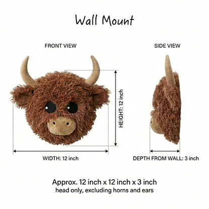 Highland Cow Nursery Rug - Soft Plush Farm Animal Play Mat for Baby Room Decor