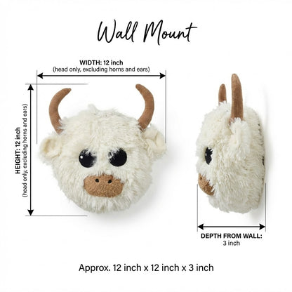 White Highland Cow Rug Plush Farmhouse
