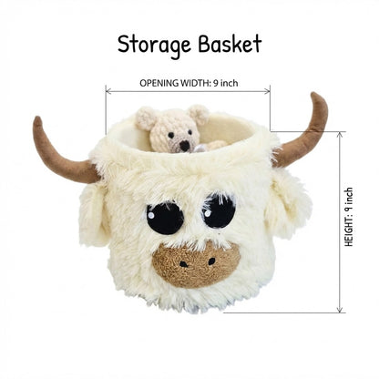 White Highland Cow Rug Plush Farmhouse