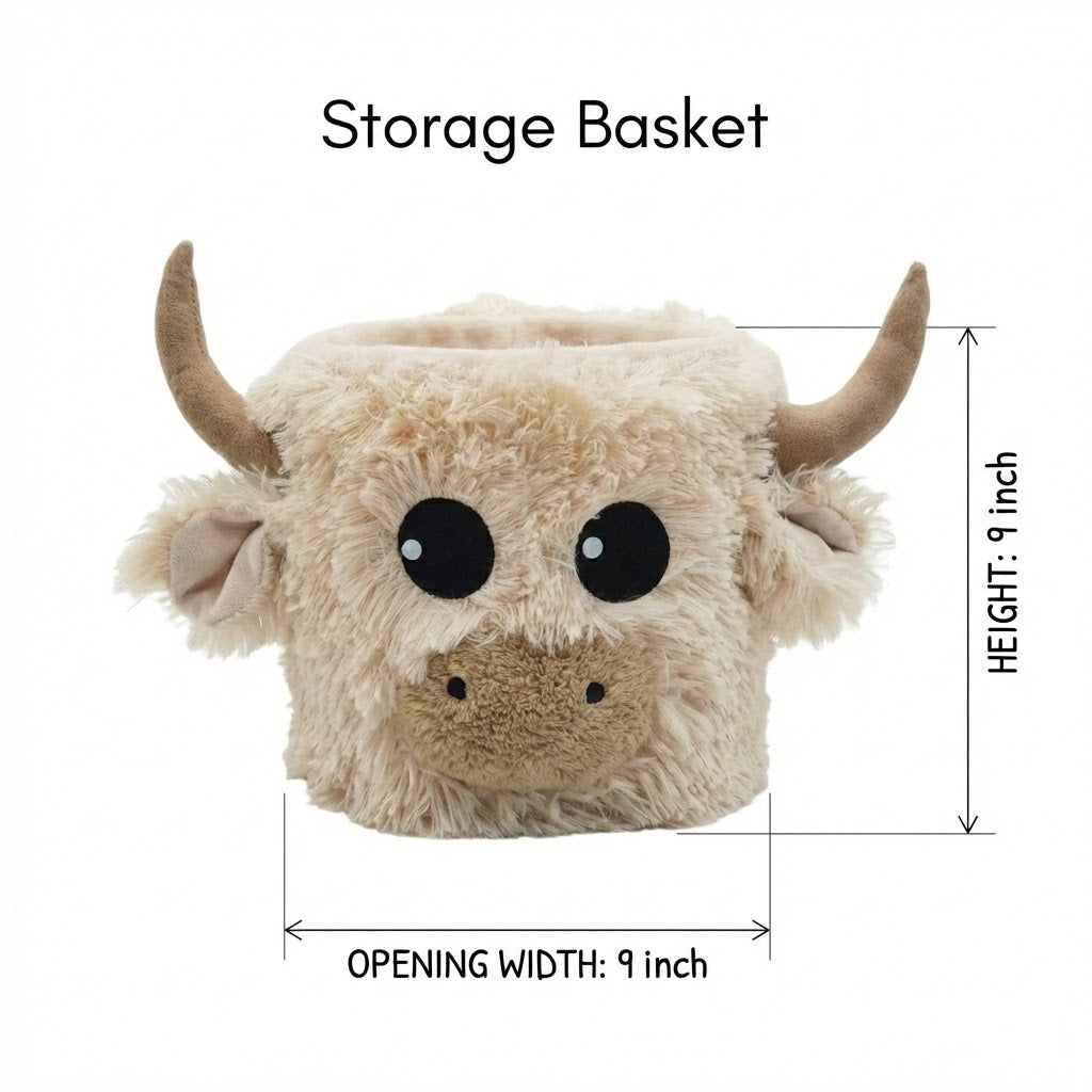 Highland Cow Nursery Basket: Farmhouse Baby Room Decor
