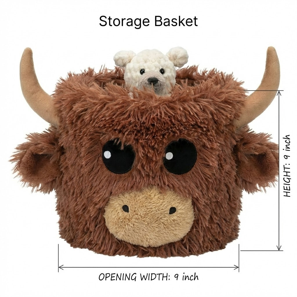 Minky Highland Cow Head Wall Mount: Farmhouse Nursery Decor