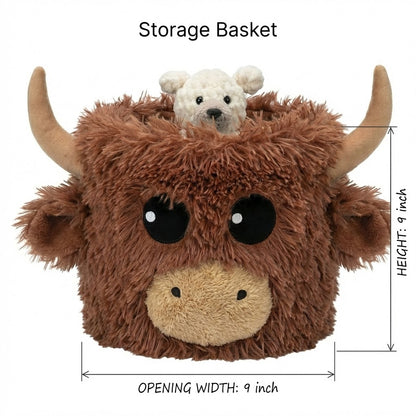 Highland Cow Nursery Rug - Soft Plush Farm Animal Play Mat for Baby Room Decor