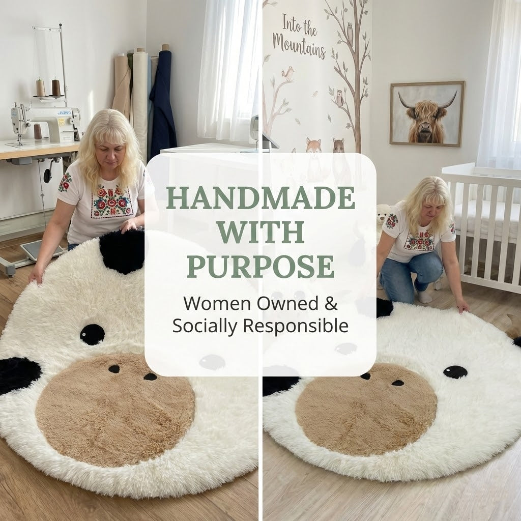 Highland Cow Rug Plush Farmhouse Decor