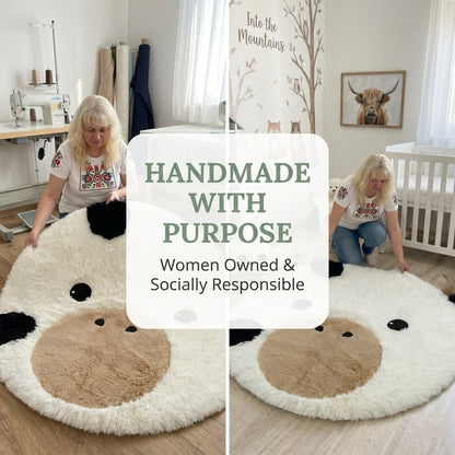 Highland Cow Rug Plush Farmhouse Decor