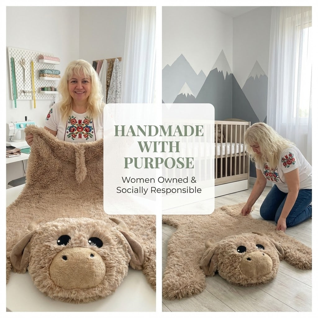 Highland Cow Farmhouse Nursery Rug - DECORLINA