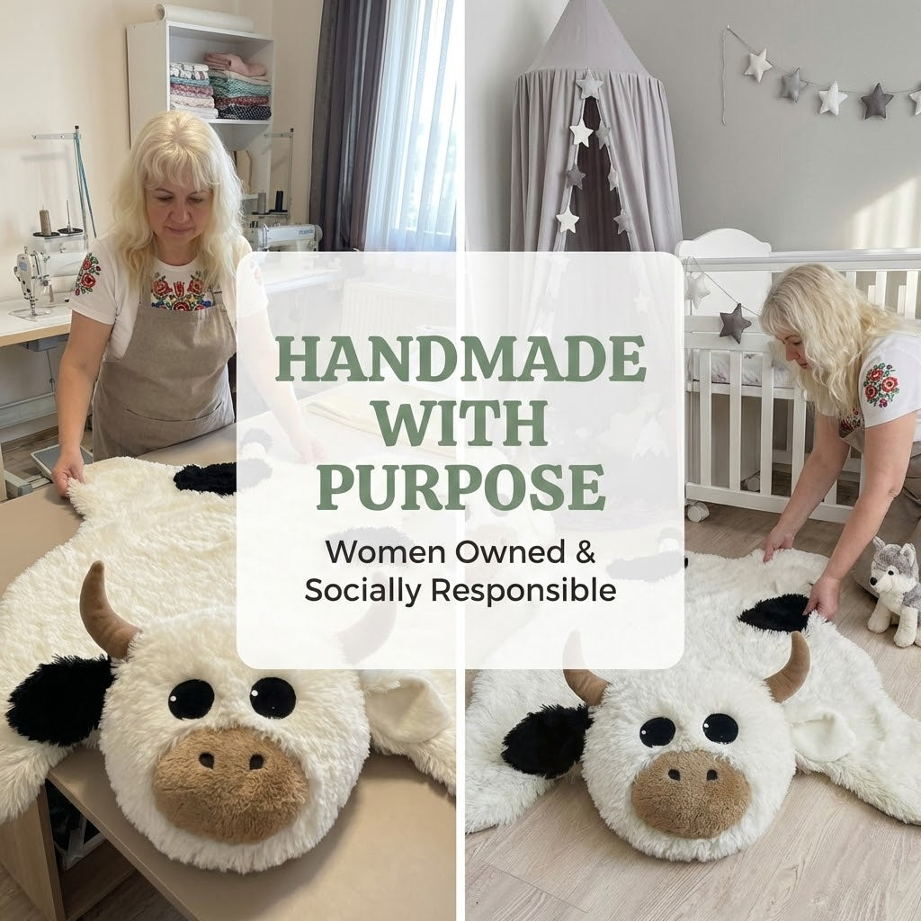 White Highland Cow Rug Plush Farm