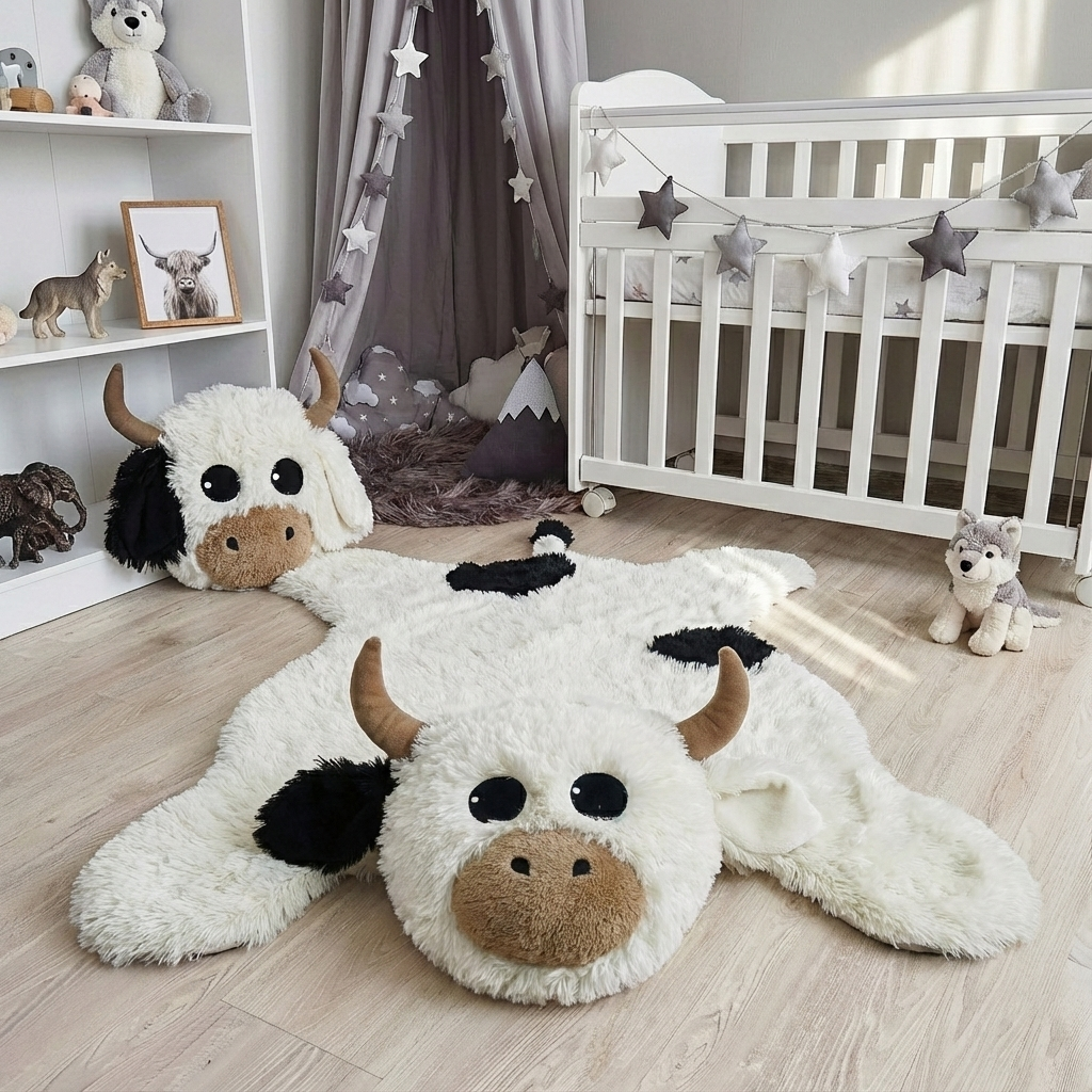 Wall Mounted Highland Cow Head Plush