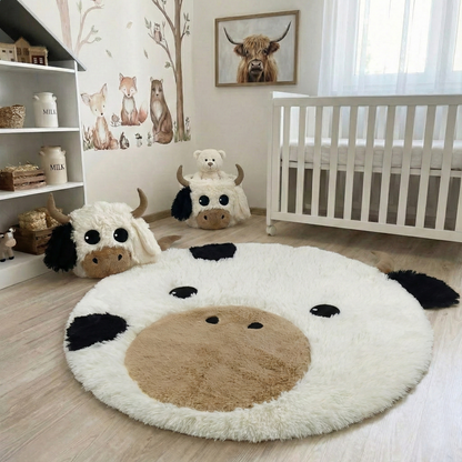 Highland Cow Rug Plush Farmhouse Decor