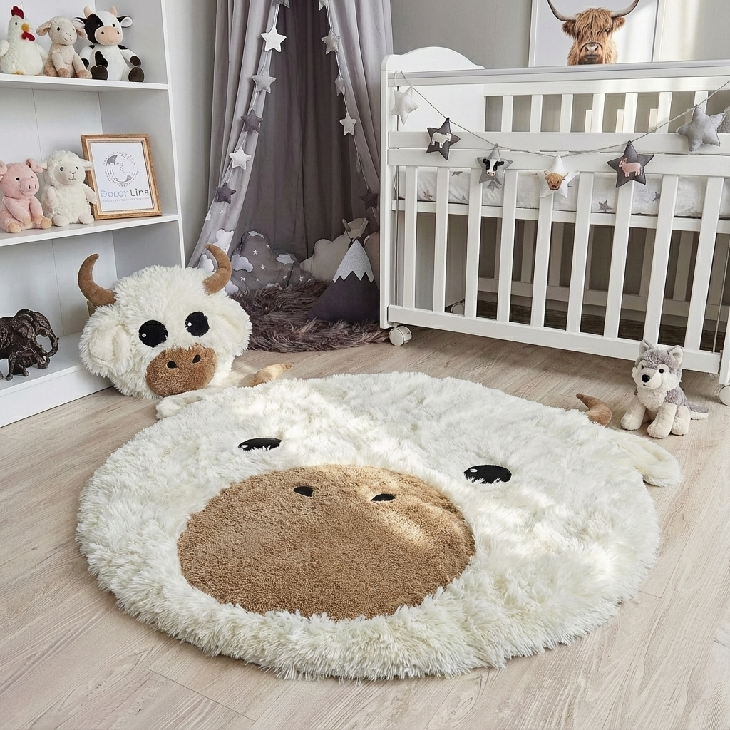 Highland Cow Rug Soft Shaggy Personalized