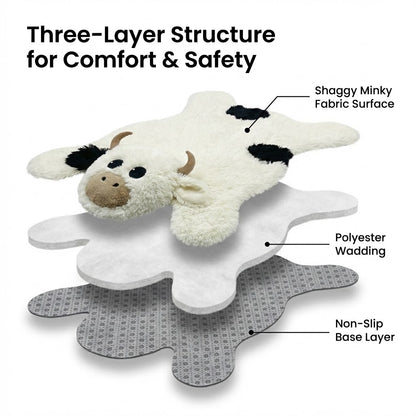 White Highland Cow Rug Plush Farm