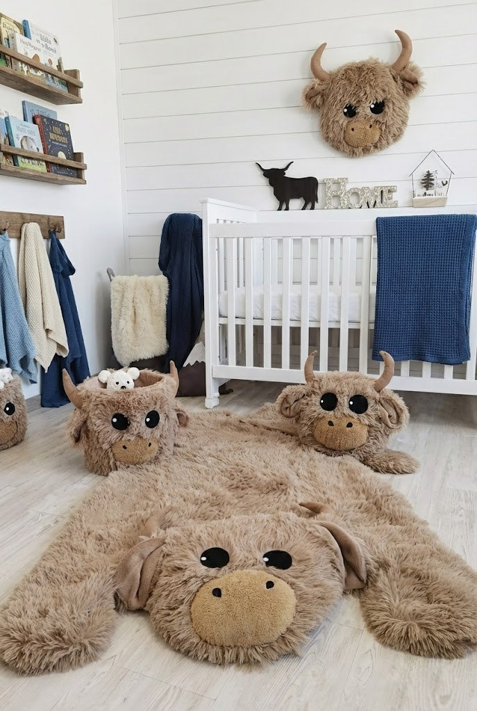 Highland Cow Storage Basket Farmhouse - DECORLINA