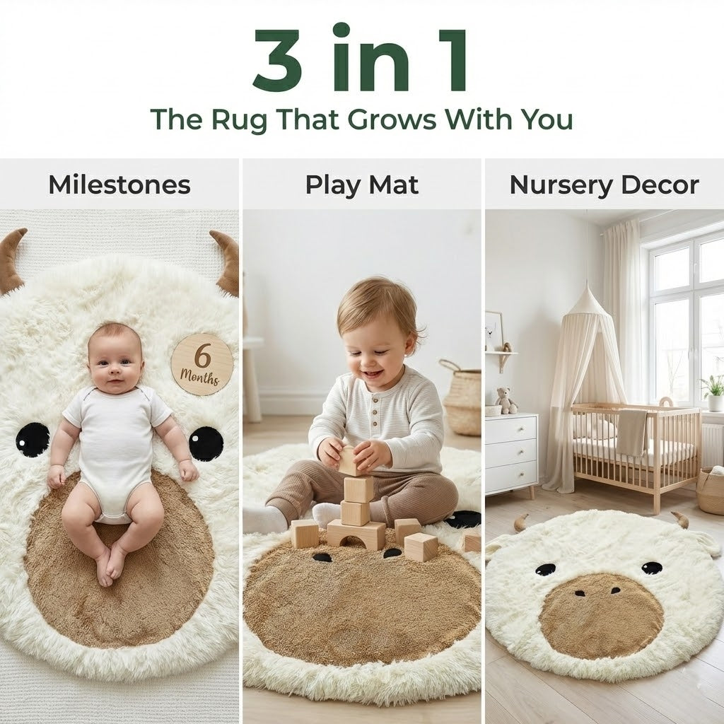 Highland Cow Rug Soft Shaggy Personalized