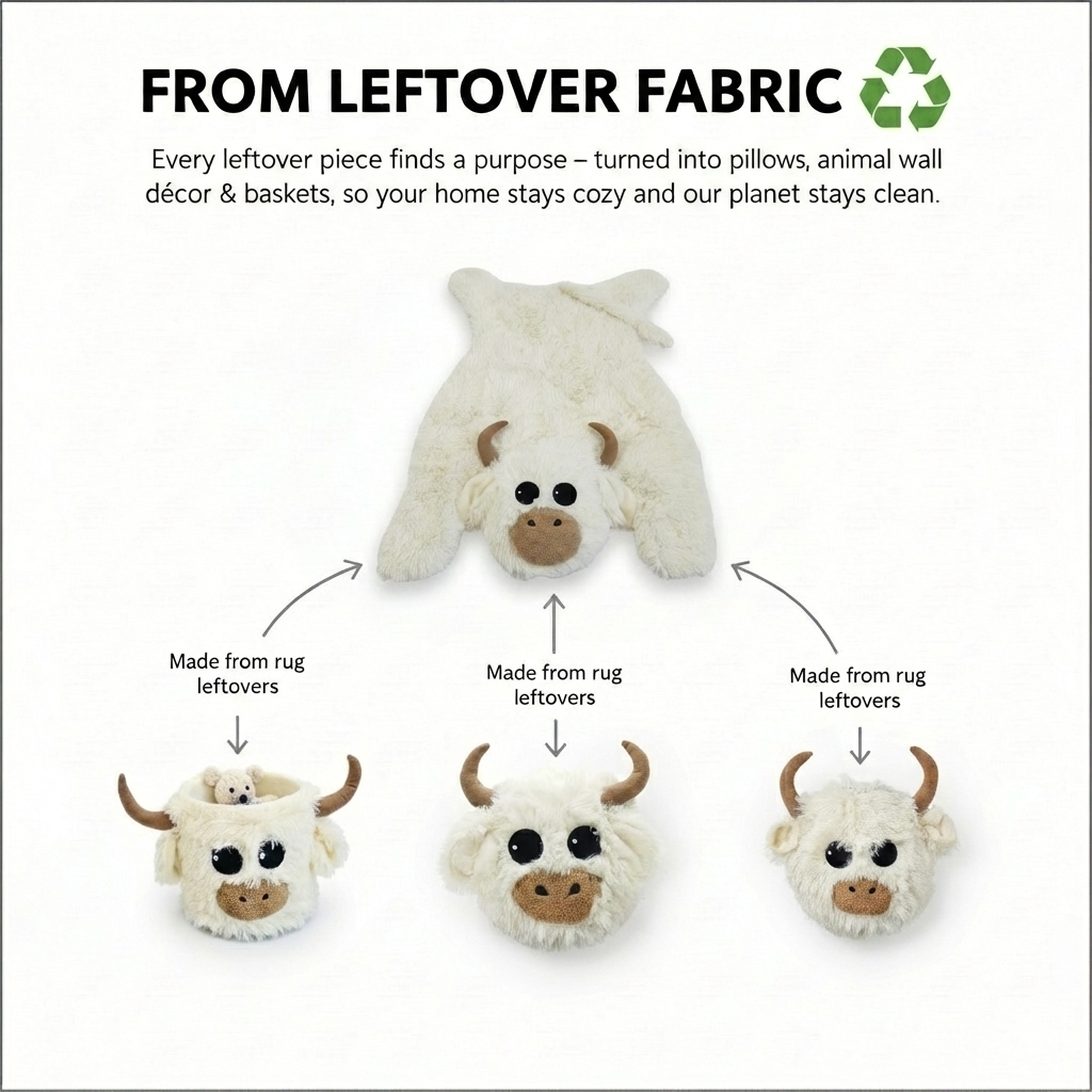 White Highland Cow Rug Plush Farmhouse