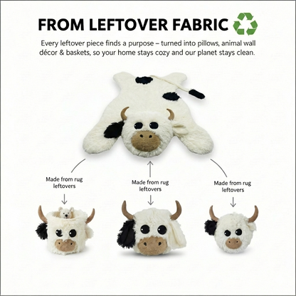 White Highland Cow Rug Plush Farm