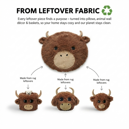 Highland Cow Nursery Rug - Soft Plush Farm Animal Play Mat for Baby Room Decor
