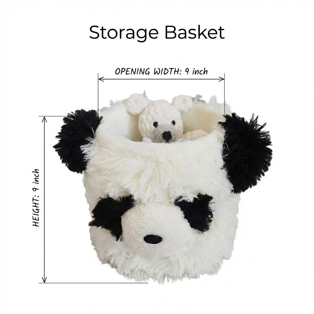 Panda Storage Basket Minky Personalized