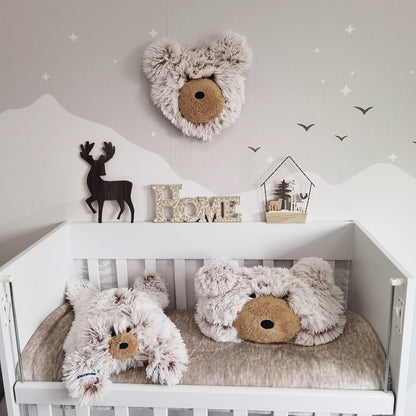 Personalized Fluffy Bear Rug: Woodland Nursery Baby Decor