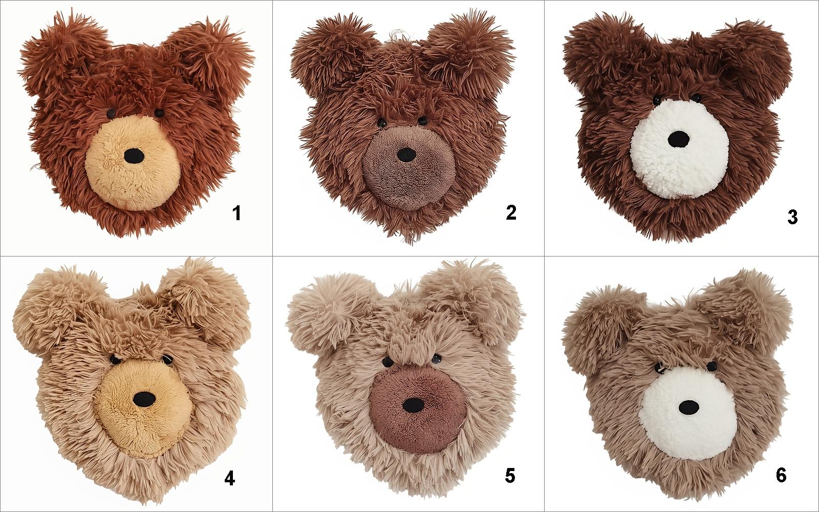 Faux Bear Head Wall Decor - Woodland Nursery Plush Animal