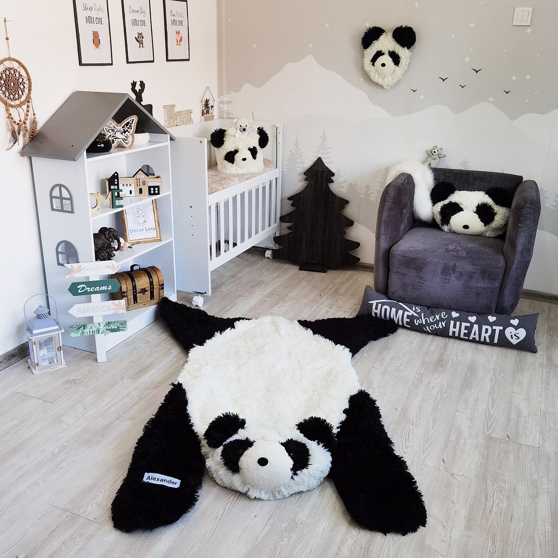 Panda Storage Basket Minky Personalized