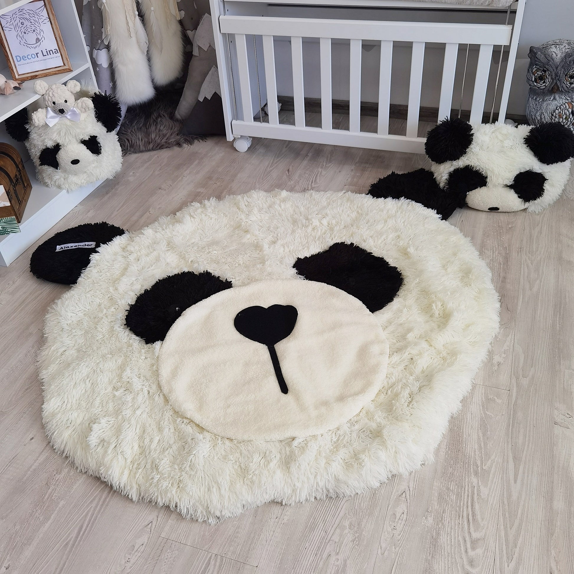 Handcrafted Panda Bear Pillow: Plush Nursery Decor