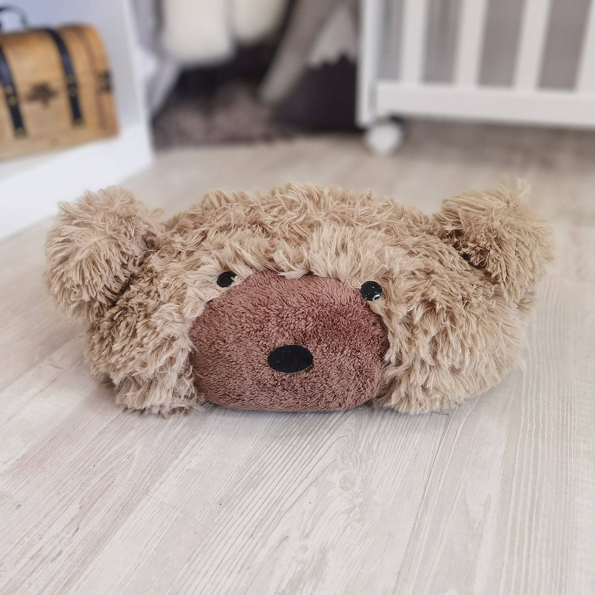 Handmade Plush Bear Pillow: Cozy Nursery Decor, Personalizable