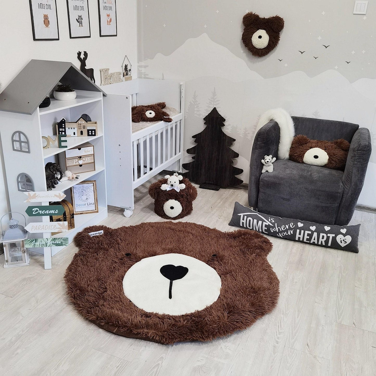 Bear Rug Faux Fur Personalized Baby Boy