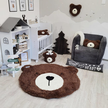 Bear Rug Faux Fur Personalized Baby Boy