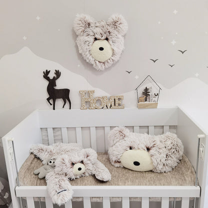Personalized Fluffy Bear Rug: Frosted Cocoa Nursery Decor