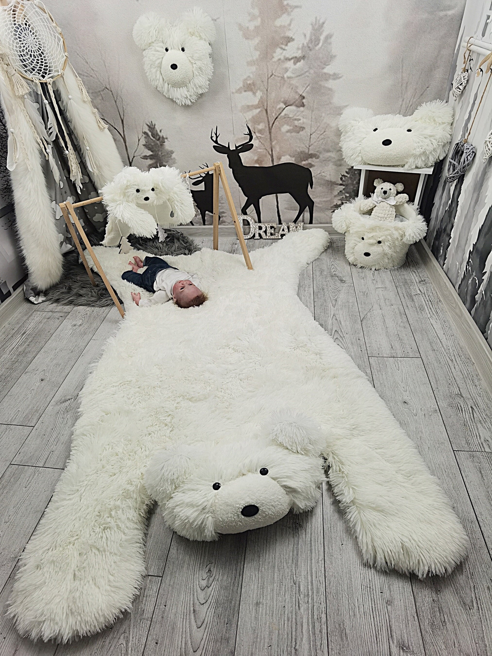 Polar Bear Rug Minky Personalized