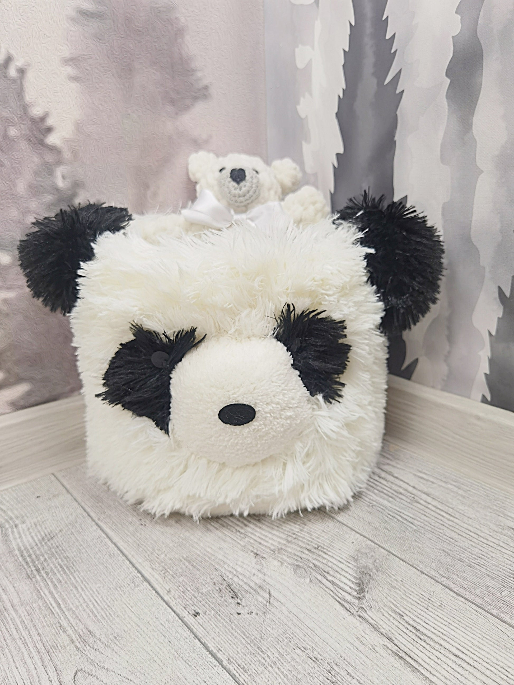 Panda Bear Rug Shaggy Minky Personalized