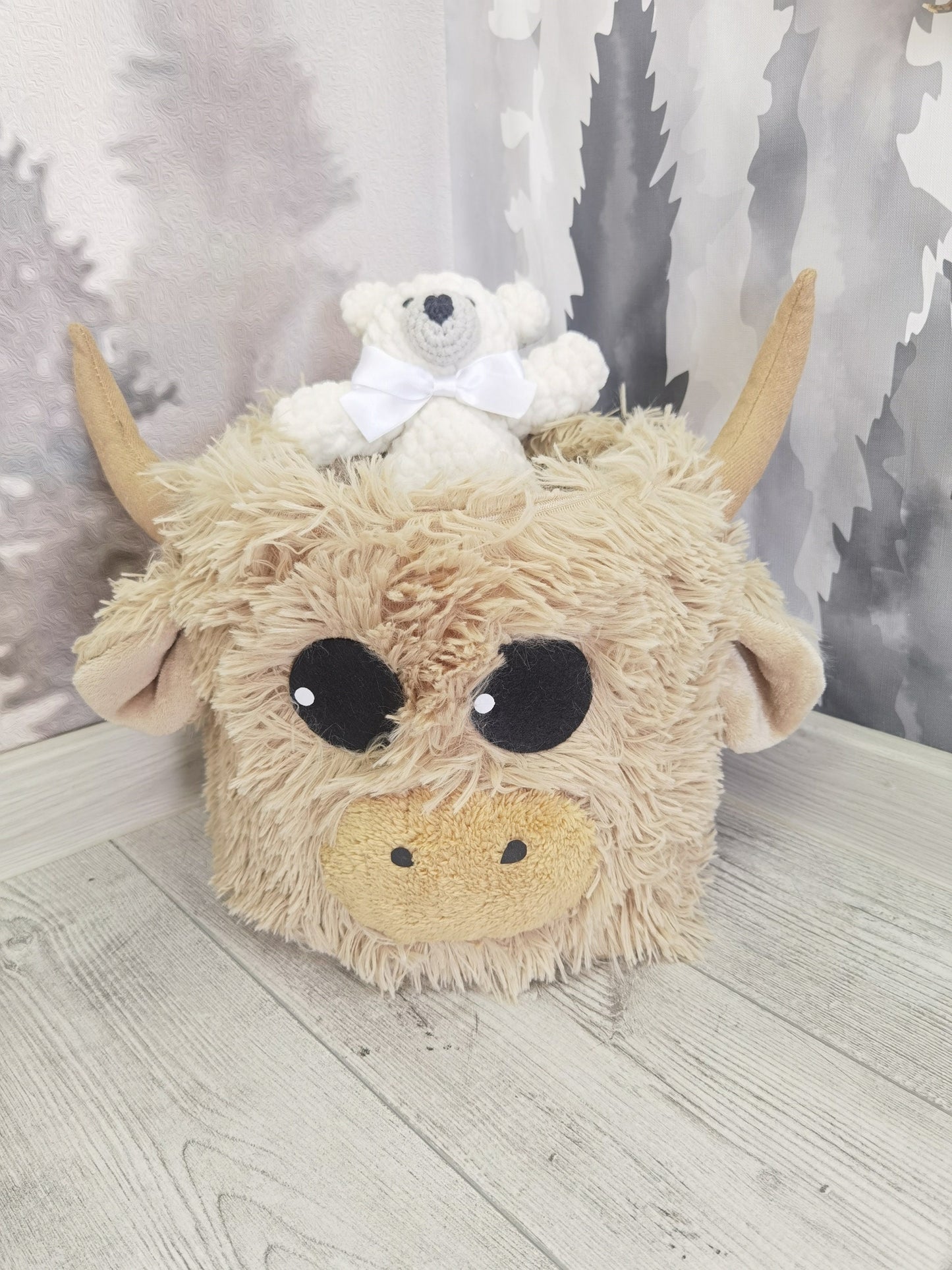 Highland Cow Storage Basket Farmhouse - DECORLINA