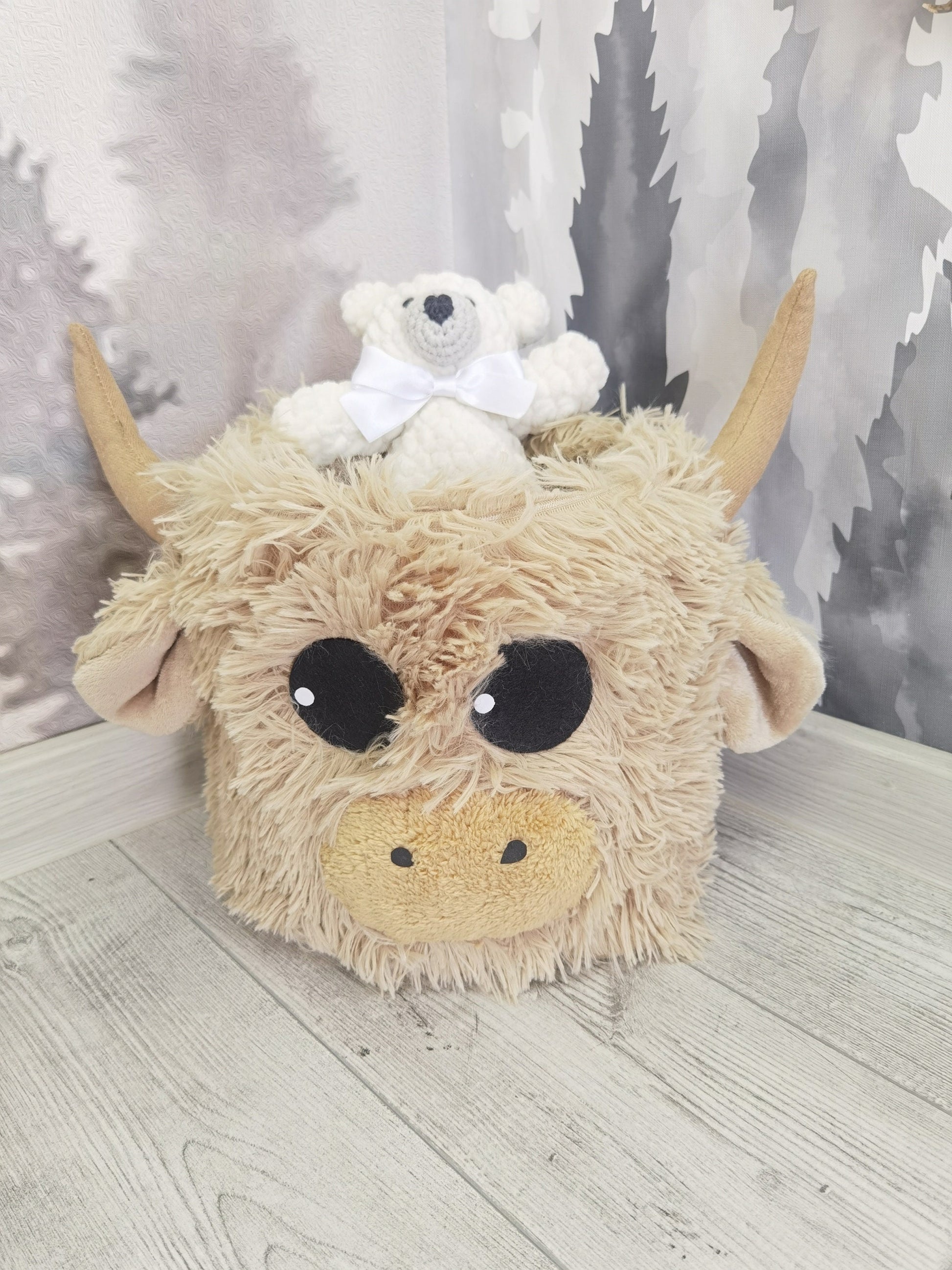 Highland Cow Storage Basket Farmhouse - DECORLINA