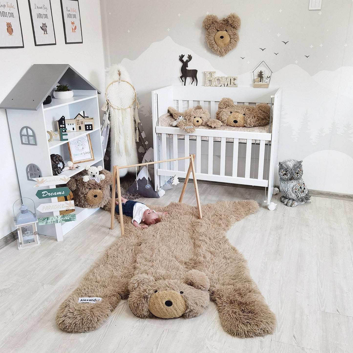 Bear Rug Woodland Baby Boy Personalized